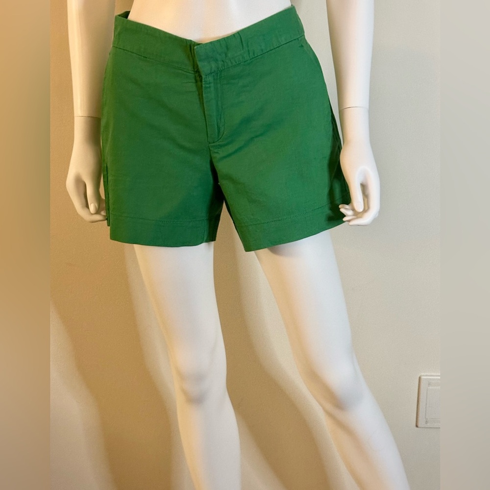 Banana Republic Women's Size 4 Green Linen Cotton Blend Shorts